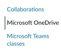 OneDrive Link on the Canvas Course Navigation menu