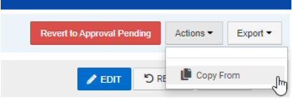 Clicking "Actions" and choosing "Copy from"