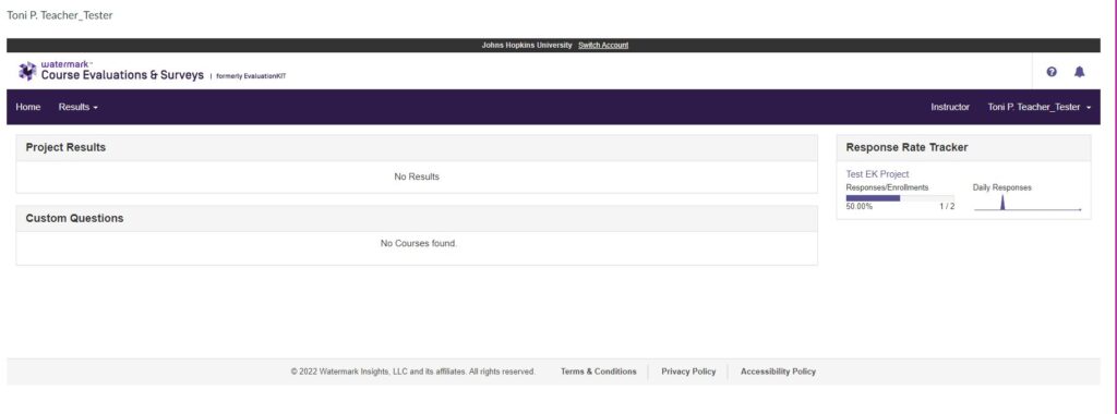 Faculty access CES similarly to students, yet can see progress versus a pop-up for taking a survey.