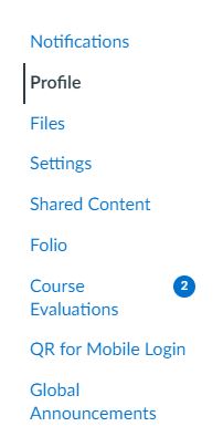 Under User Settings Navigation, if a student has active Course Evaluations, they can be accessed from Settings page within Canvas.