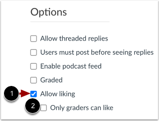 The Like feature must be turned on when editing the discussion page. It is located under the Options settings. Place a checkmark in the box to the left of Allow Liking, then save.