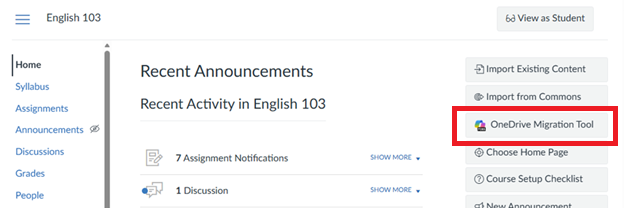 You can access the tool on course Home page.